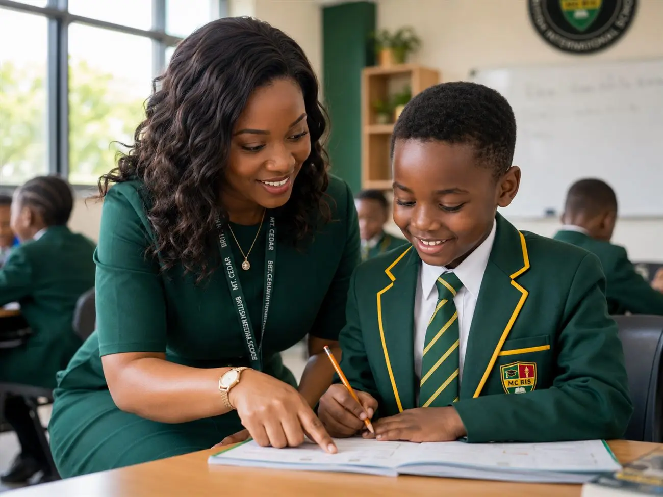 A teacher meeting with a pupil